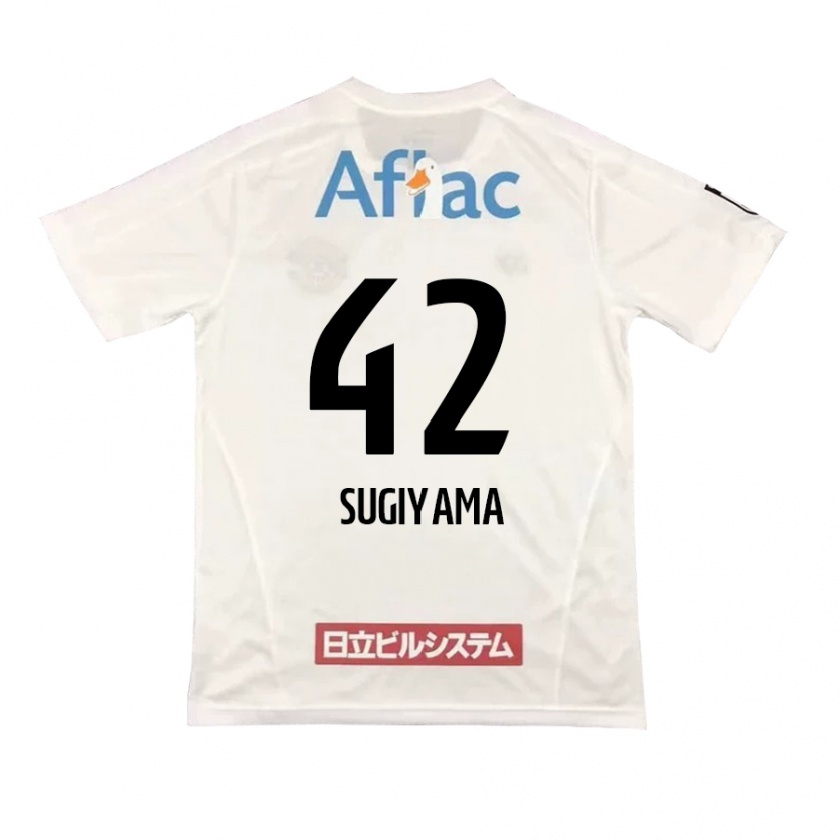 Kandiny Gyermek Shunnosuke Sugiyama #42 Fehér Fekete Idegenbeli Jersey 2024/25 Mez Póló Ing