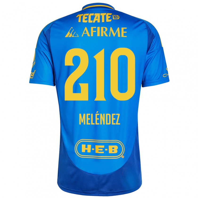 Kandiny Gyermek Marcelo Meléndez #210 Kék Sárga Idegenbeli Jersey 2024/25 Mez Póló Ing