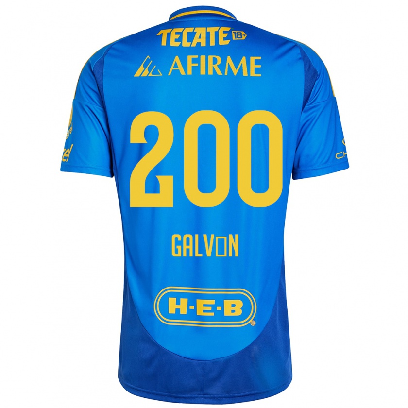 Kandiny Gyermek Isaias Galván #200 Kék Sárga Idegenbeli Jersey 2024/25 Mez Póló Ing