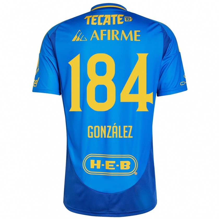 Kandiny Gyermek Erick González #184 Kék Sárga Idegenbeli Jersey 2024/25 Mez Póló Ing