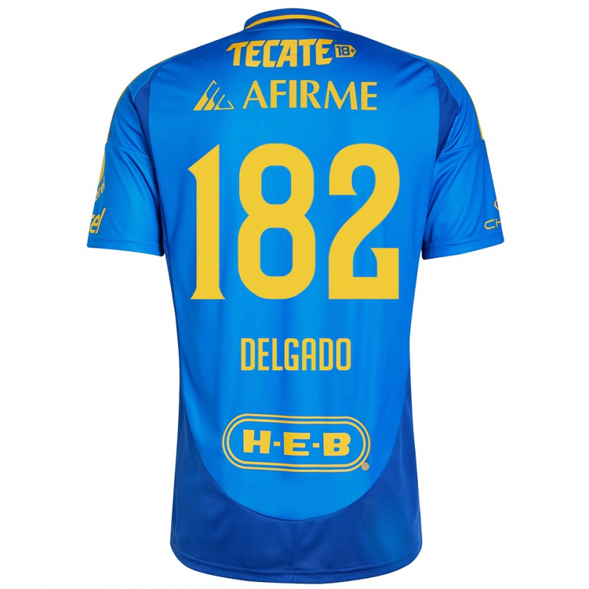 Kandiny Gyermek Arturo Delgado #182 Kék Sárga Idegenbeli Jersey 2024/25 Mez Póló Ing