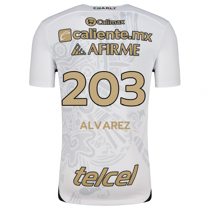 Kandiny Gyermek Jaime Álvarez #203 Fehér Fekete Idegenbeli Jersey 2024/25 Mez Póló Ing