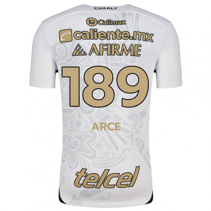 Kandiny Gyermek Diego Arce #189 Fehér Fekete Idegenbeli Jersey 2024/25 Mez Póló Ing