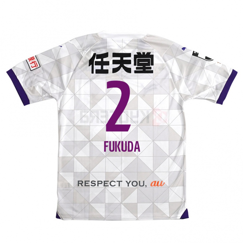 Kandiny Gyermek Shinnosuke Fukuda #2 Fehér Lila Idegenbeli Jersey 2024/25 Mez Póló Ing