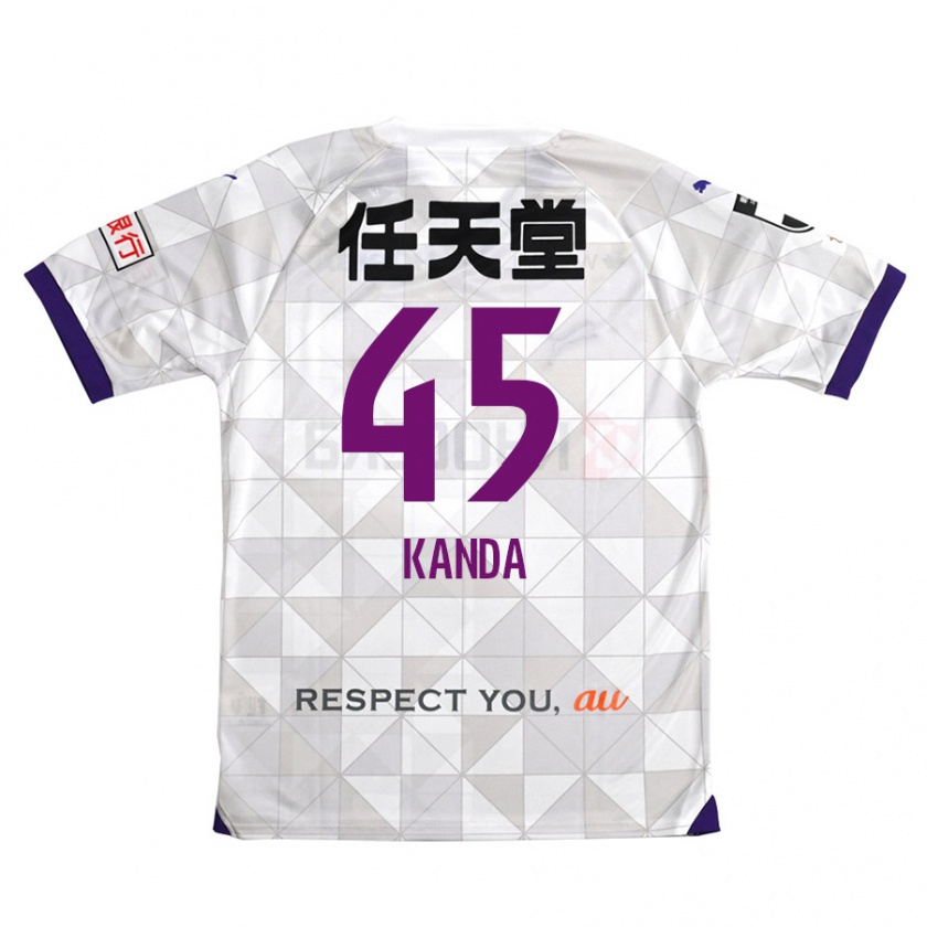 Kandiny Gyermek Kotaro Kanda #45 Fehér Lila Idegenbeli Jersey 2024/25 Mez Póló Ing