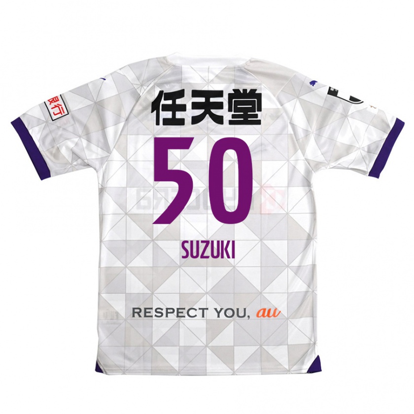 Kandiny Gyermek Yoshinori Suzuki #50 Fehér Lila Idegenbeli Jersey 2024/25 Mez Póló Ing