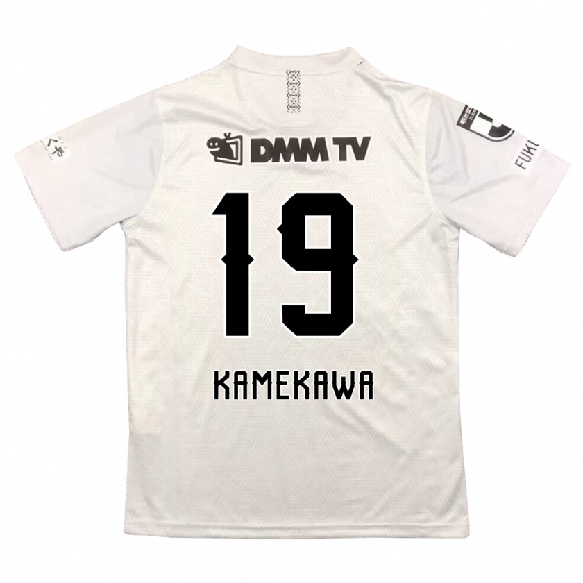 Kandiny Gyermek Masashi Kamekawa #19 Szürke Fekete Idegenbeli Jersey 2024/25 Mez Póló Ing