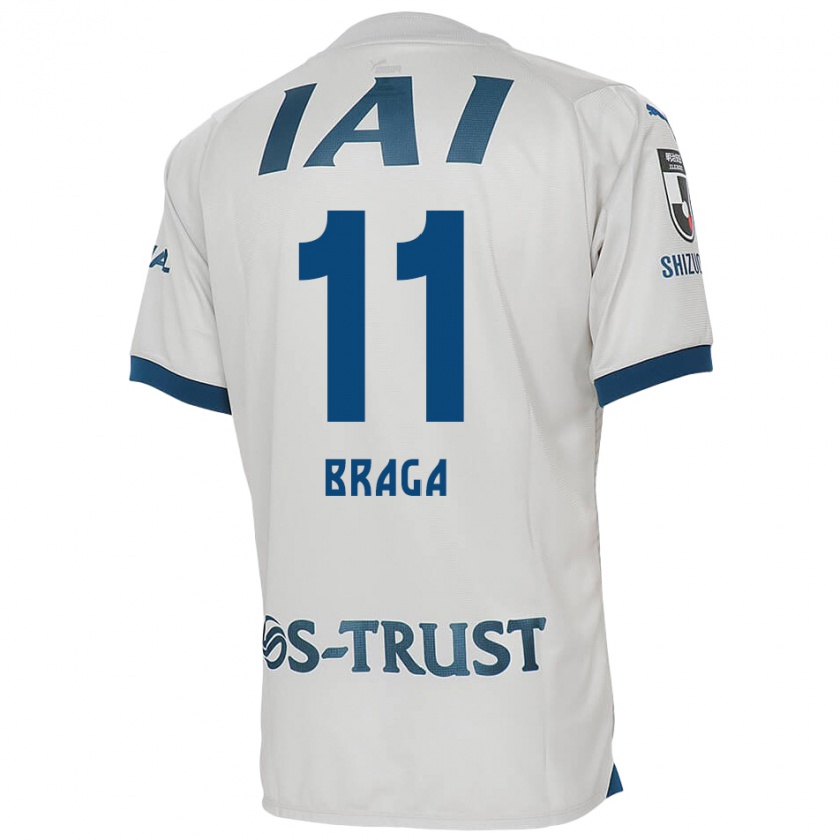 Kandiny Gyermek Lucas Braga #11 Fehér Kék Idegenbeli Jersey 2024/25 Mez Póló Ing