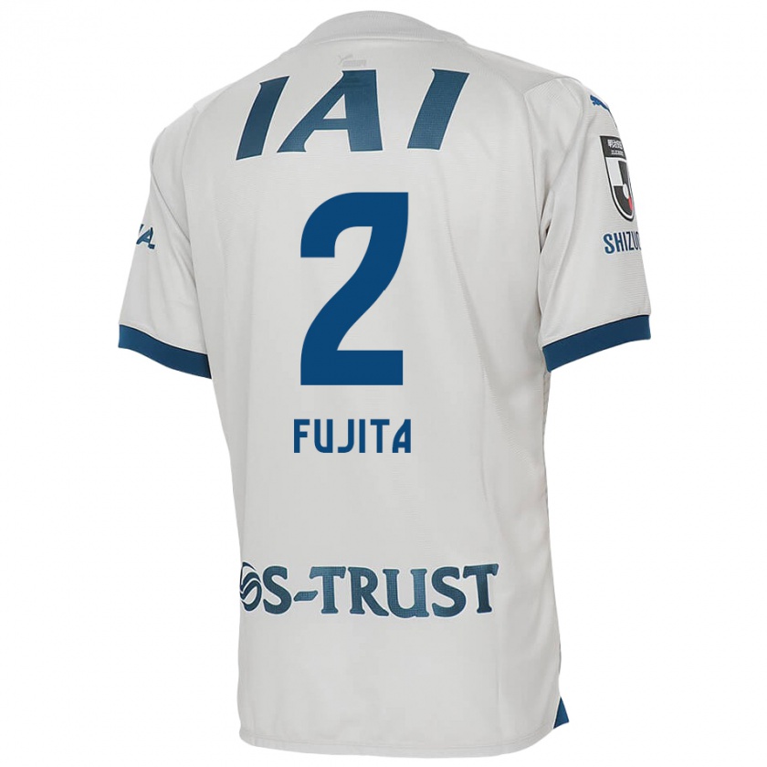 Kandiny Gyermek Shunsuke Fujita #2 Fehér Kék Idegenbeli Jersey 2024/25 Mez Póló Ing