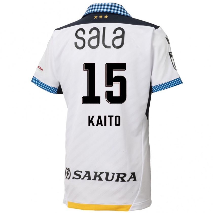 Kandiny Gyermek Kaito Suzuki #15 Fehér Fekete Idegenbeli Jersey 2024/25 Mez Póló Ing