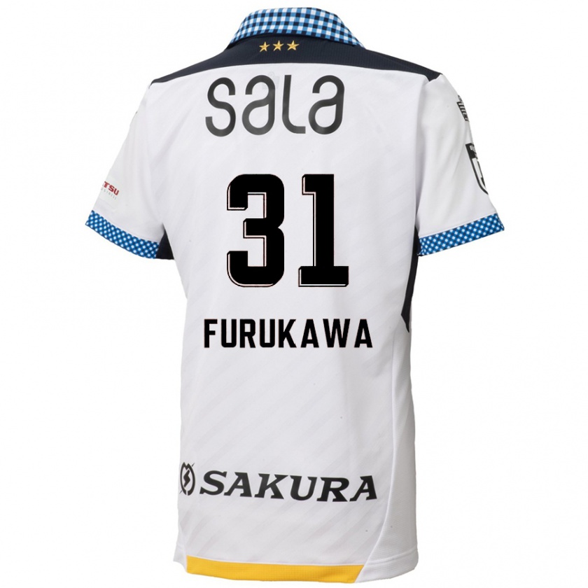 Kandiny Gyermek Yosuke Furukawa #31 Fehér Fekete Idegenbeli Jersey 2024/25 Mez Póló Ing