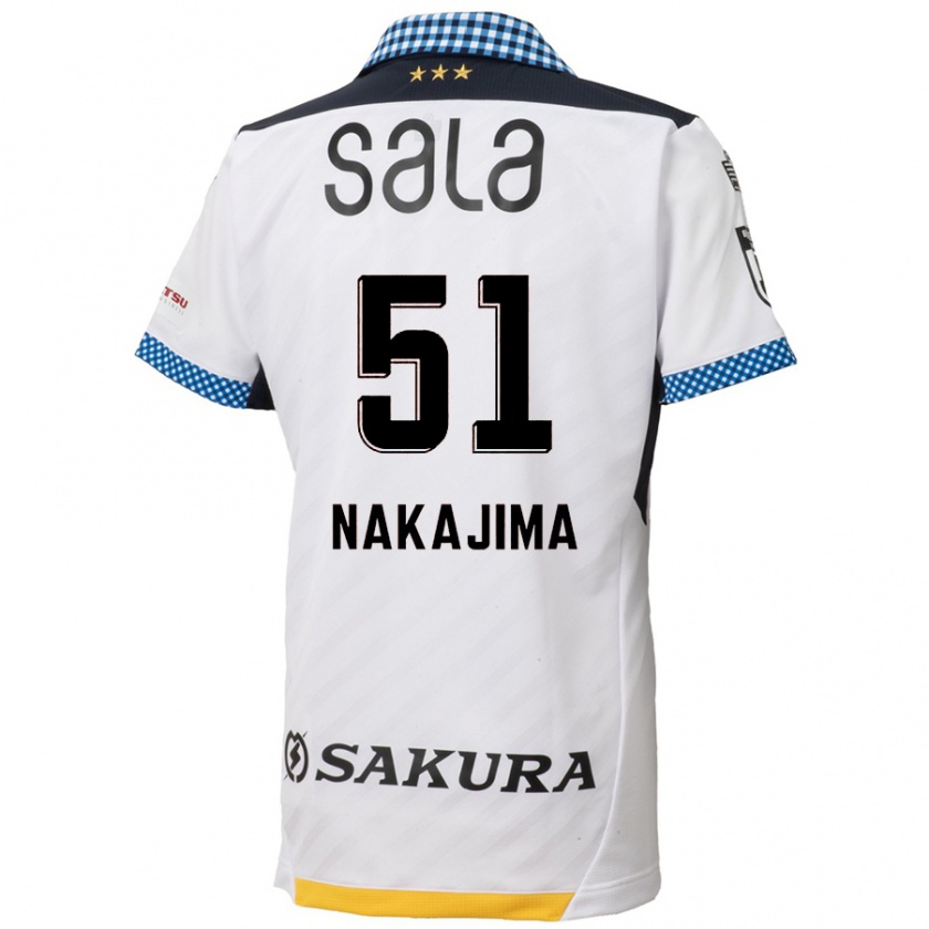 Kandiny Gyermek Keitaro Nakajima #51 Fehér Fekete Idegenbeli Jersey 2024/25 Mez Póló Ing