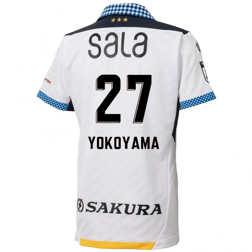 Kandiny Gyermek Kota Yokoyama #27 Fehér Fekete Idegenbeli Jersey 2024/25 Mez Póló Ing