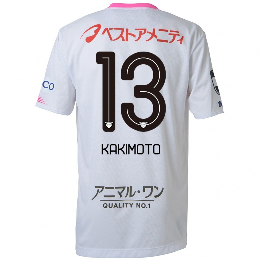 Kandiny Gyermek Yuto Kakimoto #13 Fehér Kék Rózsaszín Idegenbeli Jersey 2024/25 Mez Póló Ing