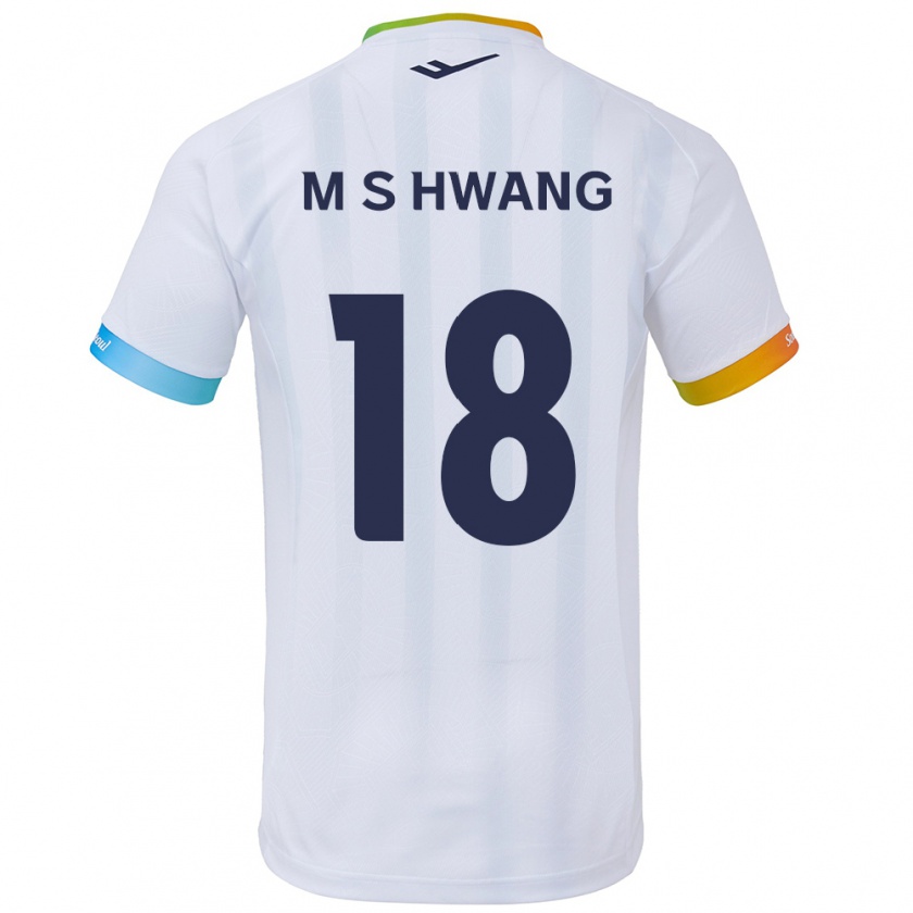 Kandiny Gyermek Seong-Min Hwang #18 Fehér Kék Idegenbeli Jersey 2024/25 Mez Póló Ing