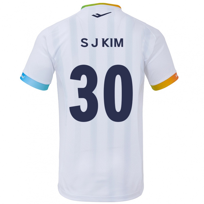 Kandiny Gyermek Ju-Sung Kim #30 Fehér Kék Idegenbeli Jersey 2024/25 Mez Póló Ing