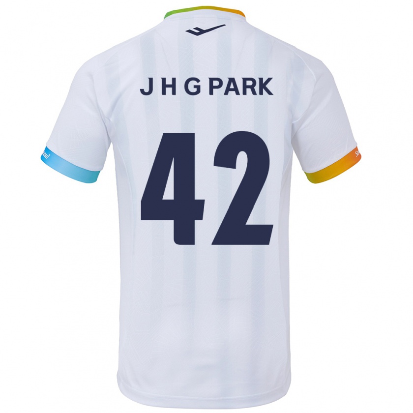 Kandiny Gyermek Jang Han-Gyeol Park #42 Fehér Kék Idegenbeli Jersey 2024/25 Mez Póló Ing