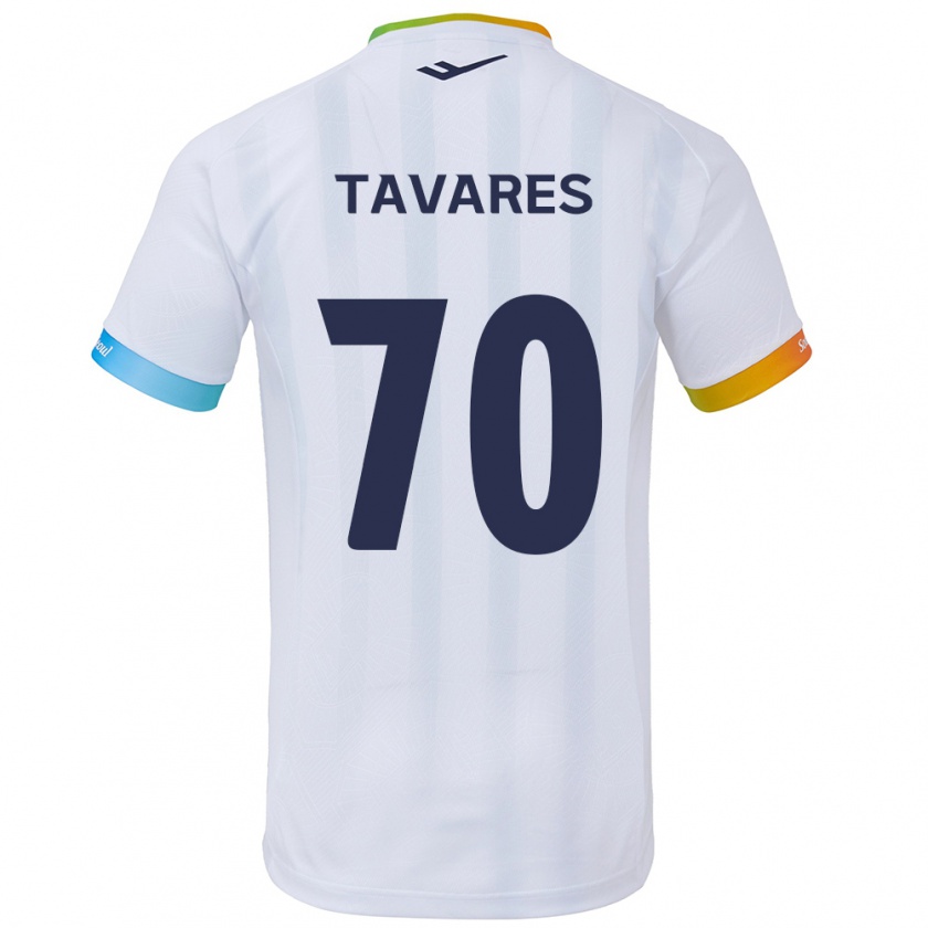 Kandiny Gyermek Ronaldo Tavares #70 Fehér Kék Idegenbeli Jersey 2024/25 Mez Póló Ing