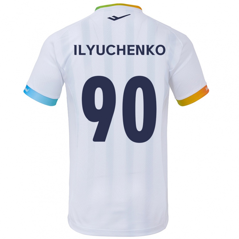 Kandiny Gyermek Stanislav Ilyuchenko #90 Fehér Kék Idegenbeli Jersey 2024/25 Mez Póló Ing