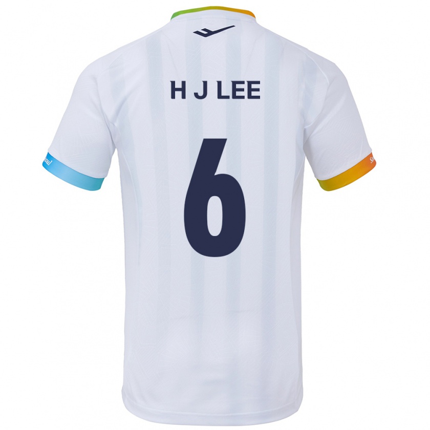 Kandiny Gyermek Ju-Hwan Lee #6 Fehér Kék Idegenbeli Jersey 2024/25 Mez Póló Ing