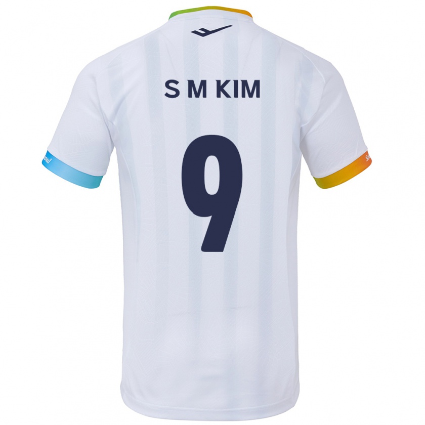 Kandiny Gyermek Min-Sung Kim #9 Fehér Kék Idegenbeli Jersey 2024/25 Mez Póló Ing