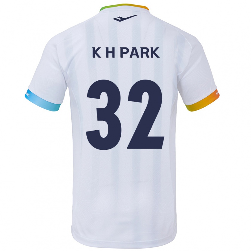 Kandiny Gyermek Han-Kyul Park #32 Fehér Kék Idegenbeli Jersey 2024/25 Mez Póló Ing