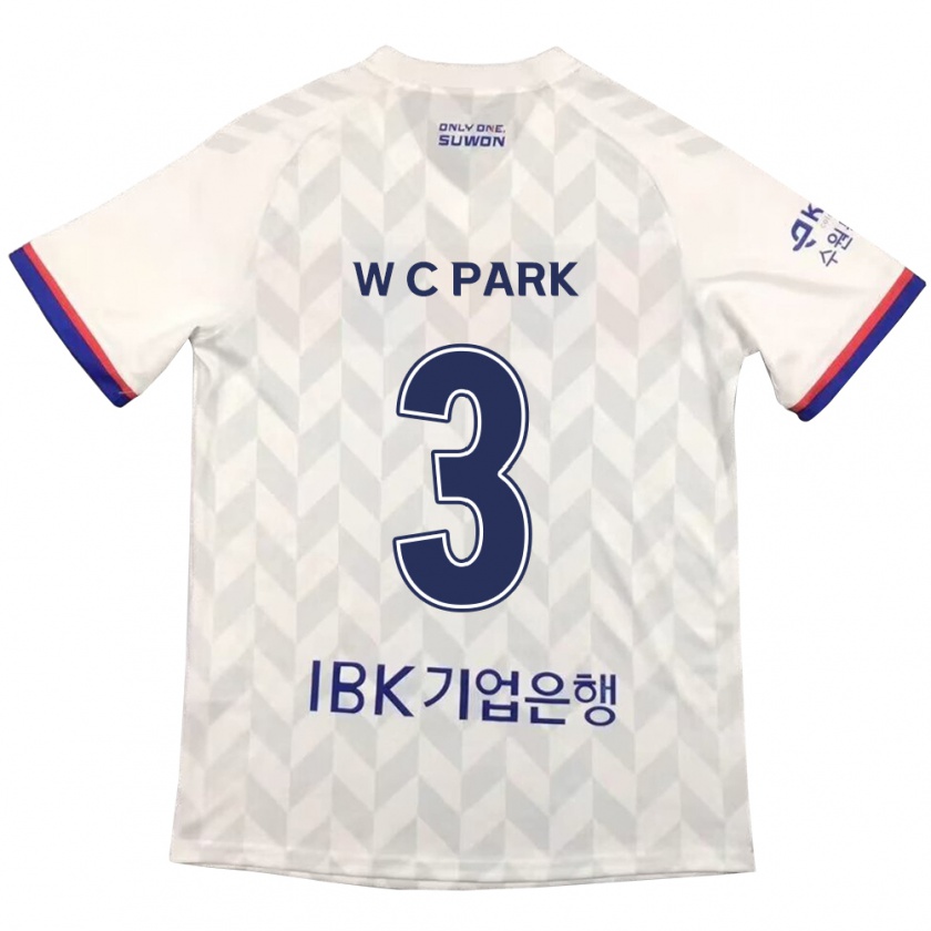 Kandiny Gyermek Cheol-Woo Park #3 Fehér Kék Idegenbeli Jersey 2024/25 Mez Póló Ing