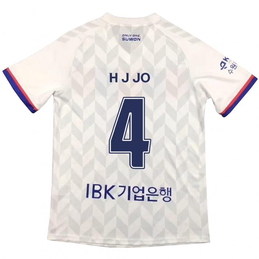 Kandiny Gyermek Jun-Hyun Jo #4 Fehér Kék Idegenbeli Jersey 2024/25 Mez Póló Ing