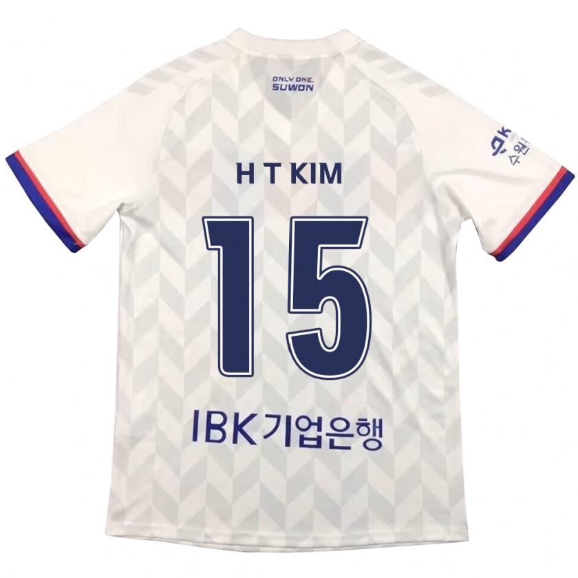 Kandiny Gyermek Tae-Han Kim #15 Fehér Kék Idegenbeli Jersey 2024/25 Mez Póló Ing