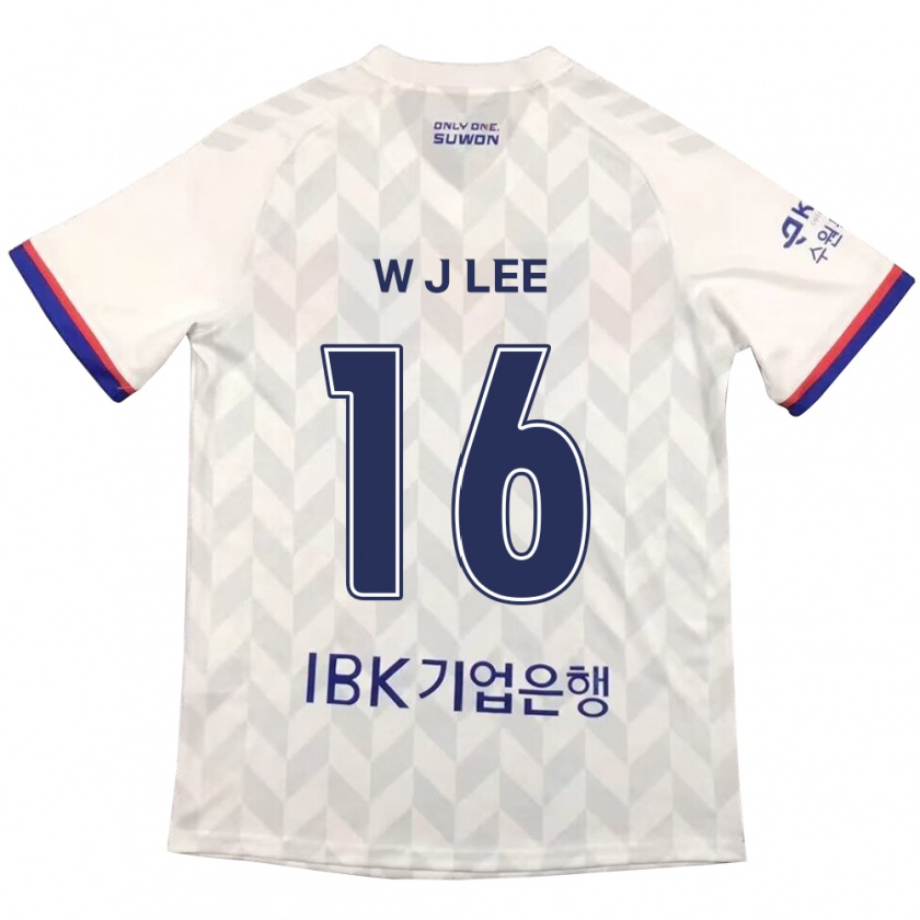 Kandiny Gyermek Jae-Won Lee #16 Fehér Kék Idegenbeli Jersey 2024/25 Mez Póló Ing