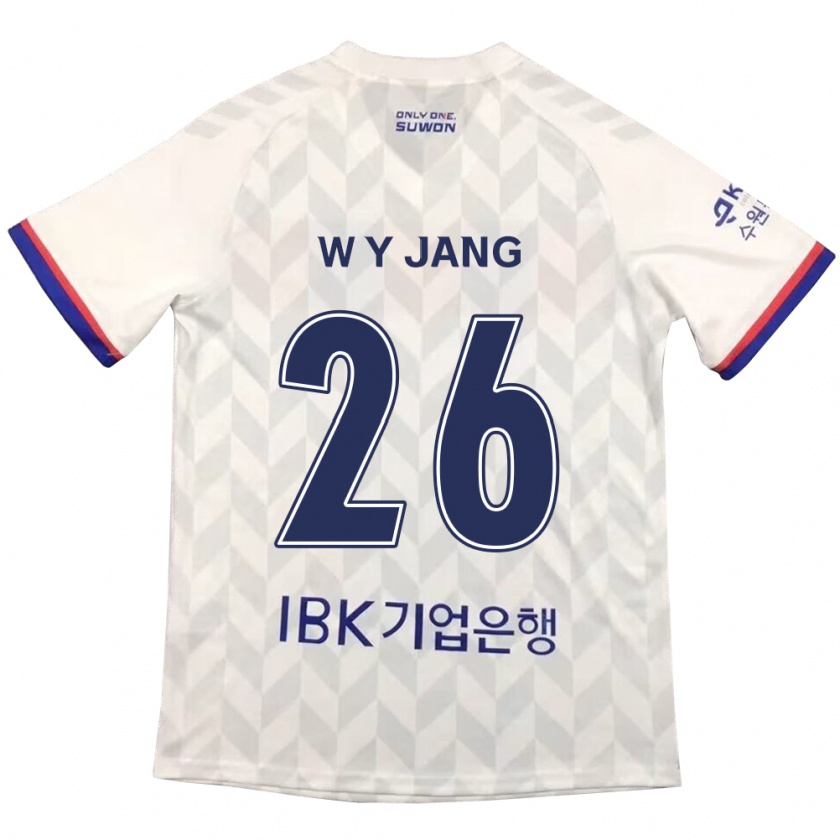 Kandiny Gyermek Young-Woo Jang #26 Fehér Kék Idegenbeli Jersey 2024/25 Mez Póló Ing