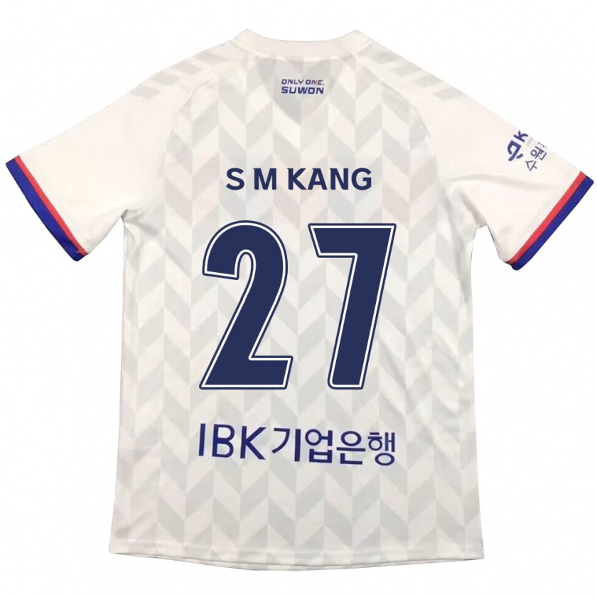 Kandiny Gyermek Min-Sung Kang #27 Fehér Kék Idegenbeli Jersey 2024/25 Mez Póló Ing