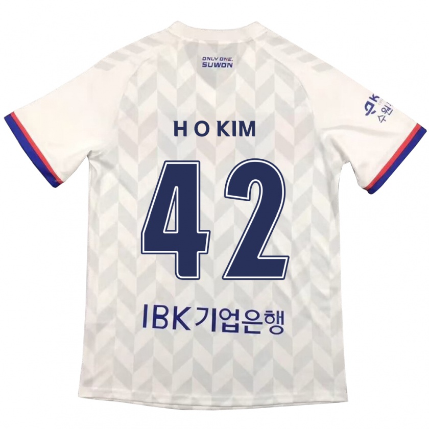 Kandiny Gyermek One-Hyung Kim #42 Fehér Kék Idegenbeli Jersey 2024/25 Mez Póló Ing