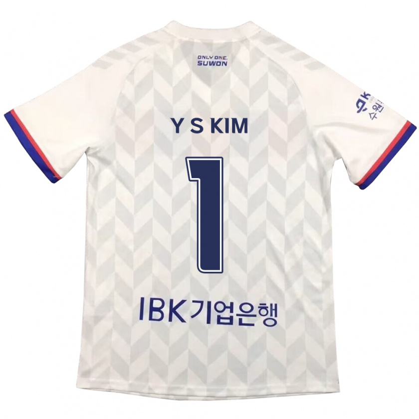 Kandiny Gyermek Seong-Yoon Kim #1 Fehér Kék Idegenbeli Jersey 2024/25 Mez Póló Ing