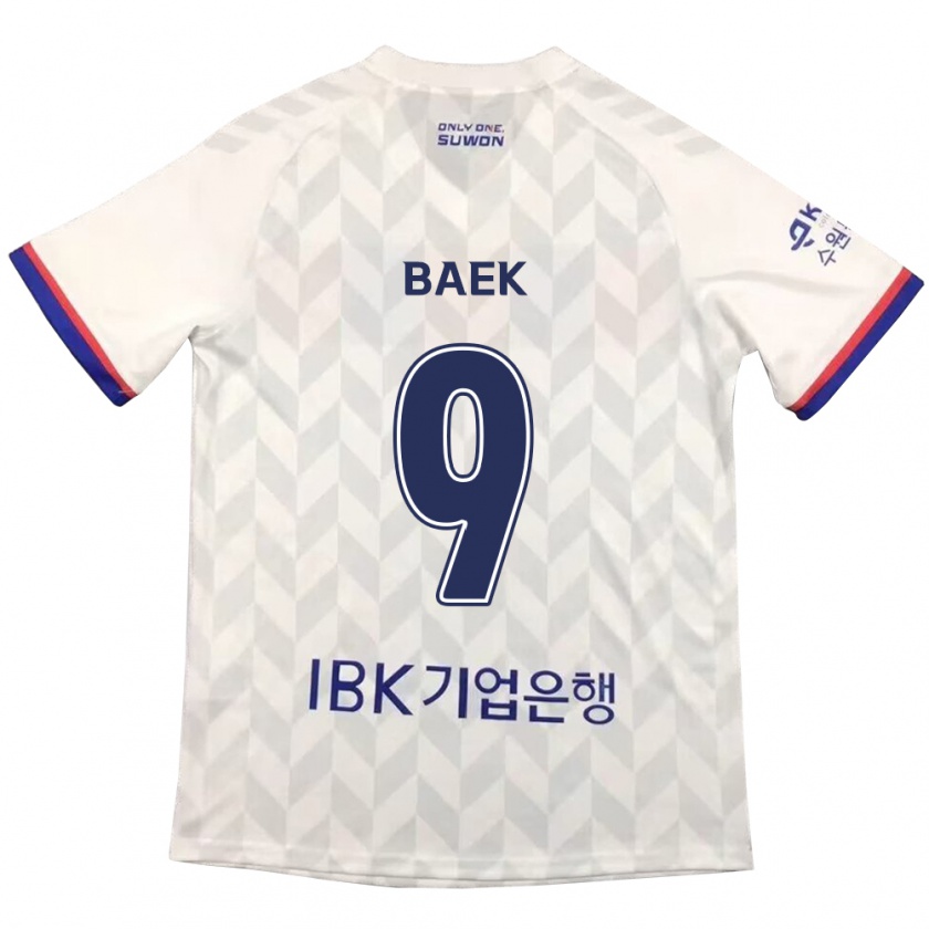 Kandiny Gyermek Kyeong Baek #9 Fehér Kék Idegenbeli Jersey 2024/25 Mez Póló Ing