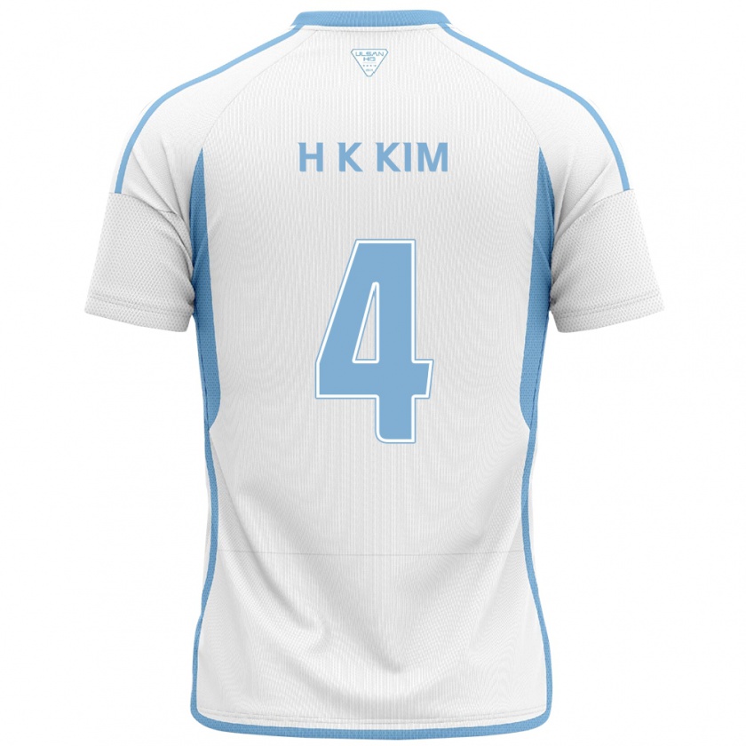 Kandiny Gyermek Kee-Hee Kim #4 Fehér Kék Idegenbeli Jersey 2024/25 Mez Póló Ing