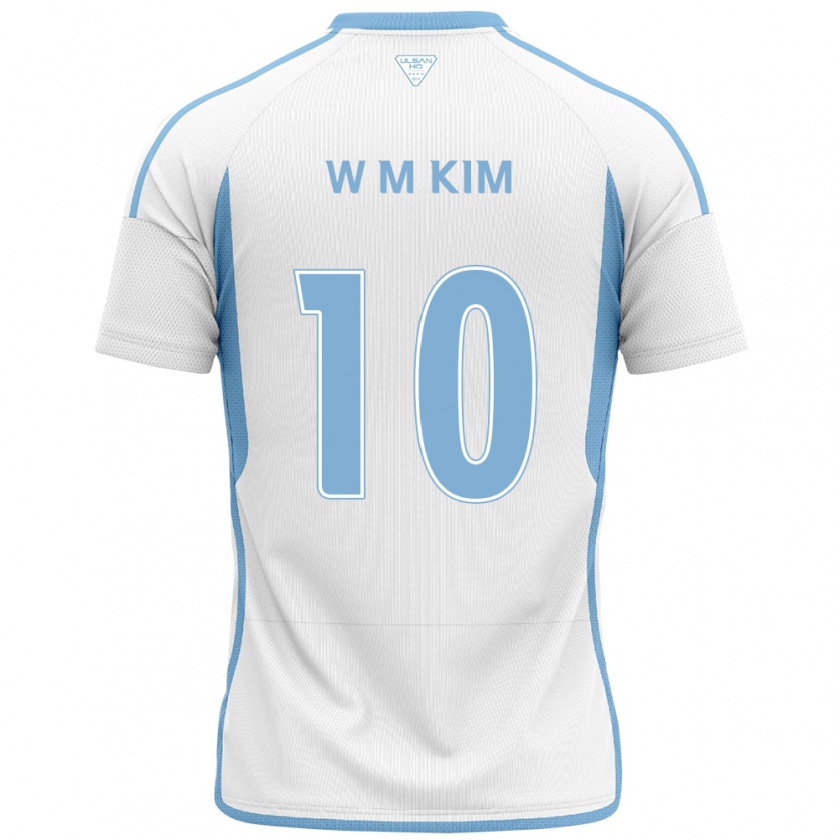 Kandiny Gyermek Min-Woo Kim #10 Fehér Kék Idegenbeli Jersey 2024/25 Mez Póló Ing