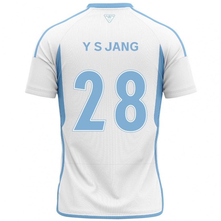 Kandiny Gyermek See-Young Jang #28 Fehér Kék Idegenbeli Jersey 2024/25 Mez Póló Ing