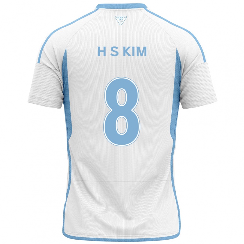 Kandiny Gyermek Seung-Hyun Kim #8 Fehér Kék Idegenbeli Jersey 2024/25 Mez Póló Ing