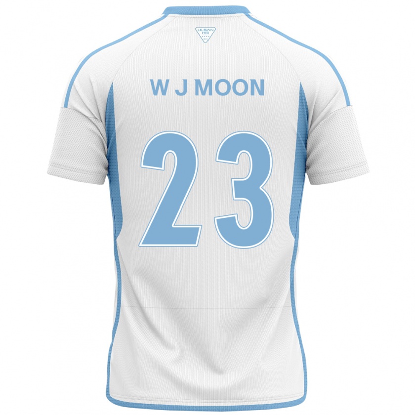 Kandiny Gyermek Ji-Won Moon #23 Fehér Kék Idegenbeli Jersey 2024/25 Mez Póló Ing