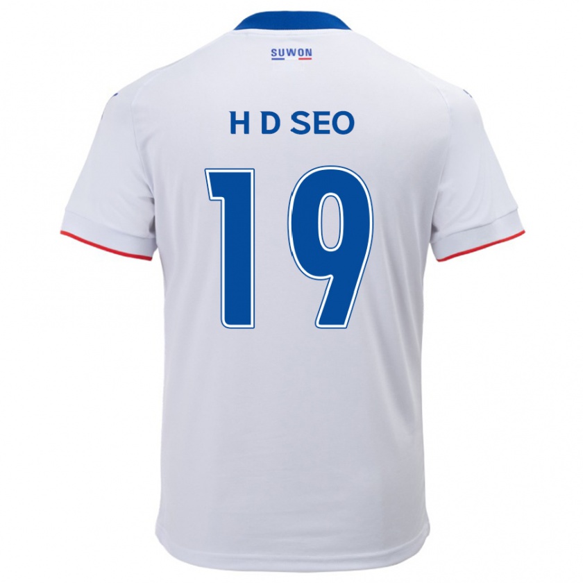 Kandiny Gyermek Dong-Han Seo #19 Fehér Kék Idegenbeli Jersey 2024/25 Mez Póló Ing