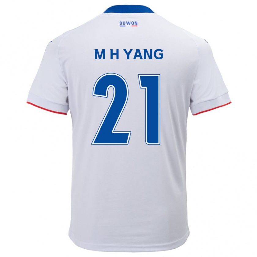 Kandiny Gyermek Hyung-Mo Yang #21 Fehér Kék Idegenbeli Jersey 2024/25 Mez Póló Ing