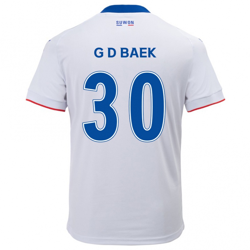 Kandiny Gyermek Dong-Gyu Baek #30 Fehér Kék Idegenbeli Jersey 2024/25 Mez Póló Ing