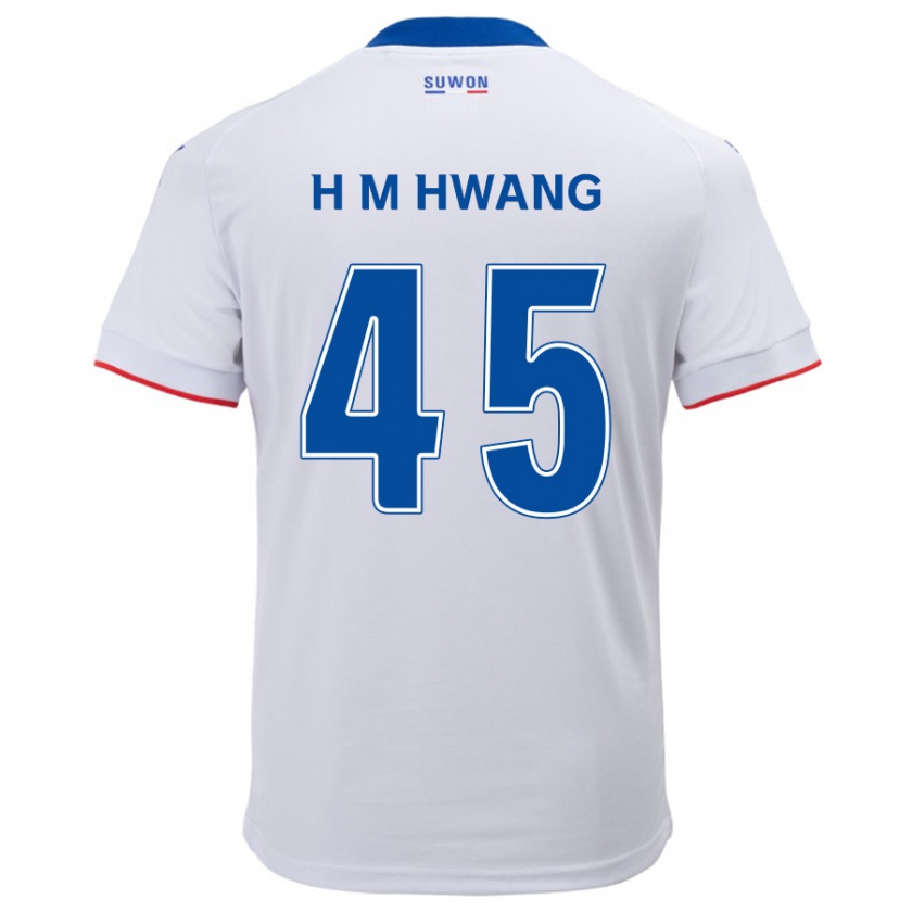 Kandiny Gyermek Myung-Hyun Hwang #45 Fehér Kék Idegenbeli Jersey 2024/25 Mez Póló Ing