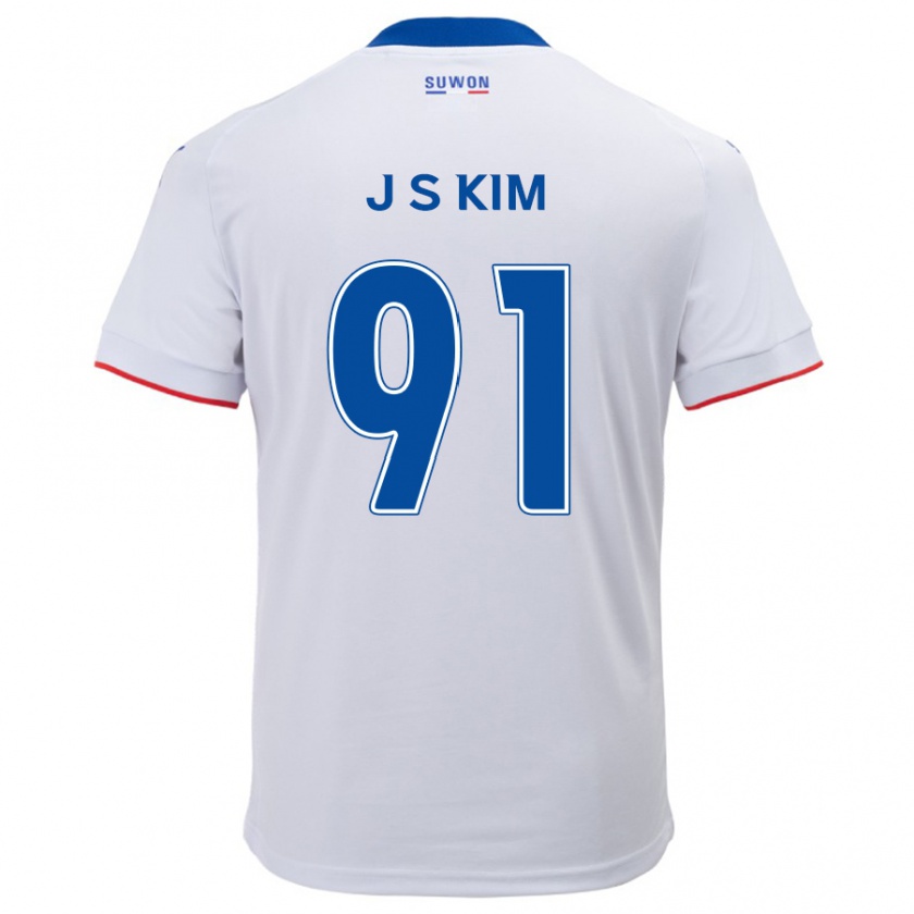 Kandiny Gyermek Seong-Ju Kim #91 Fehér Kék Idegenbeli Jersey 2024/25 Mez Póló Ing