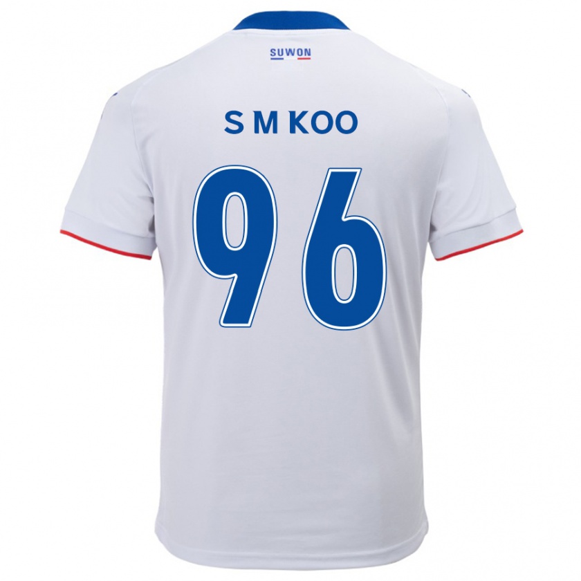 Kandiny Gyermek Min-Seo Koo #96 Fehér Kék Idegenbeli Jersey 2024/25 Mez Póló Ing