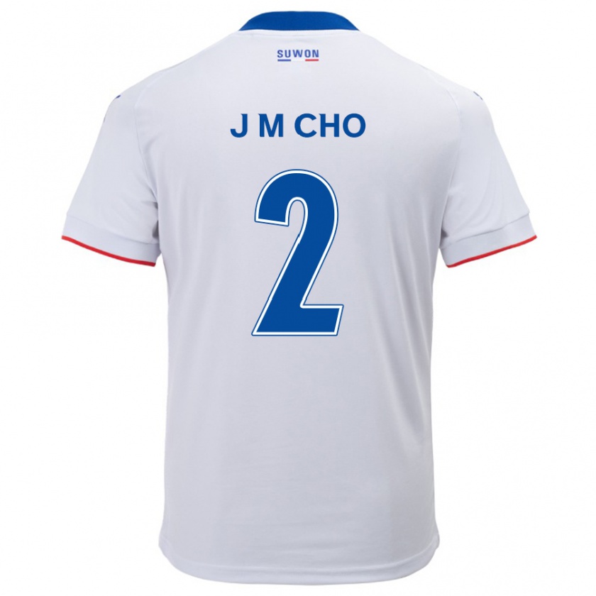 Kandiny Gyermek Min-Jae Cho #2 Fehér Kék Idegenbeli Jersey 2024/25 Mez Póló Ing