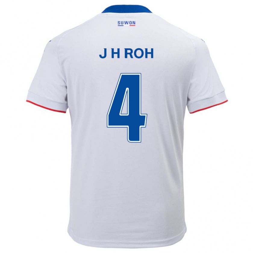 Kandiny Gyermek Hyun-Jun Roh #4 Fehér Kék Idegenbeli Jersey 2024/25 Mez Póló Ing