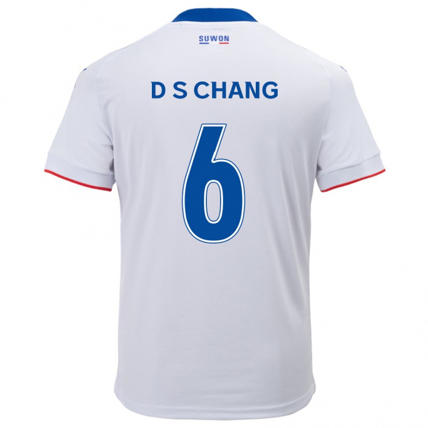 Kandiny Gyermek Se-Dong Chang #6 Fehér Kék Idegenbeli Jersey 2024/25 Mez Póló Ing