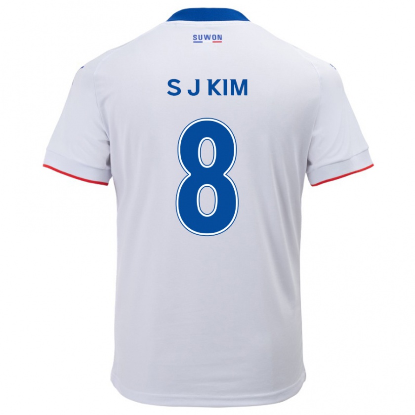 Kandiny Gyermek Ji-Sung Kim #8 Fehér Kék Idegenbeli Jersey 2024/25 Mez Póló Ing